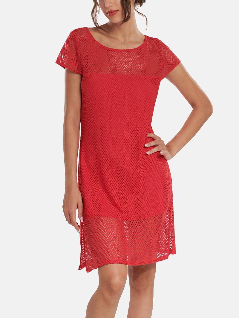 Sommerkleid Mit Kurzen Ärmeln Santorini Damen Rot Bunt S von Lisca