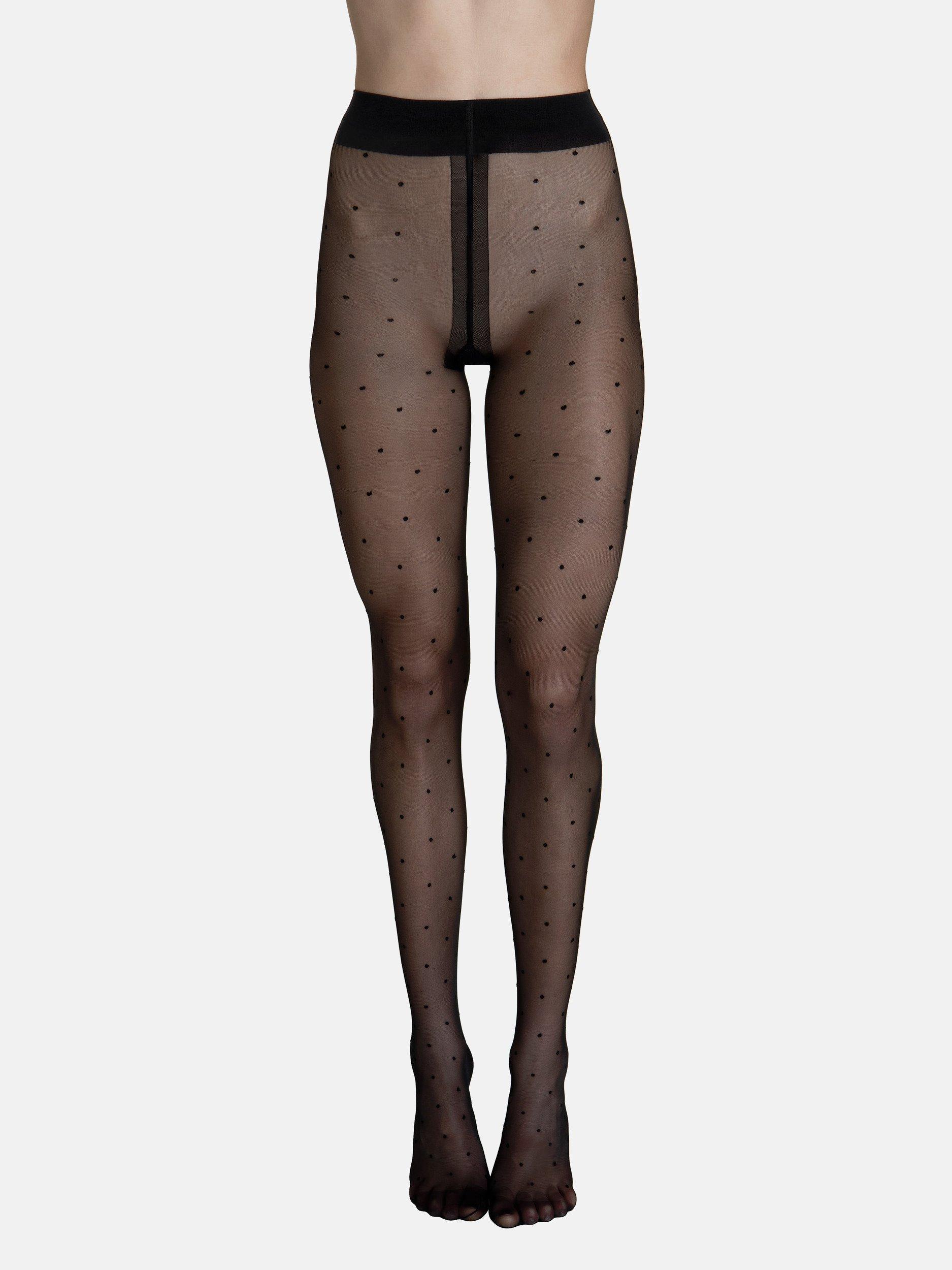 Strumpfhose 20 Den Mit Punkten Fashion Dots Damen Schwarz L von Lisca