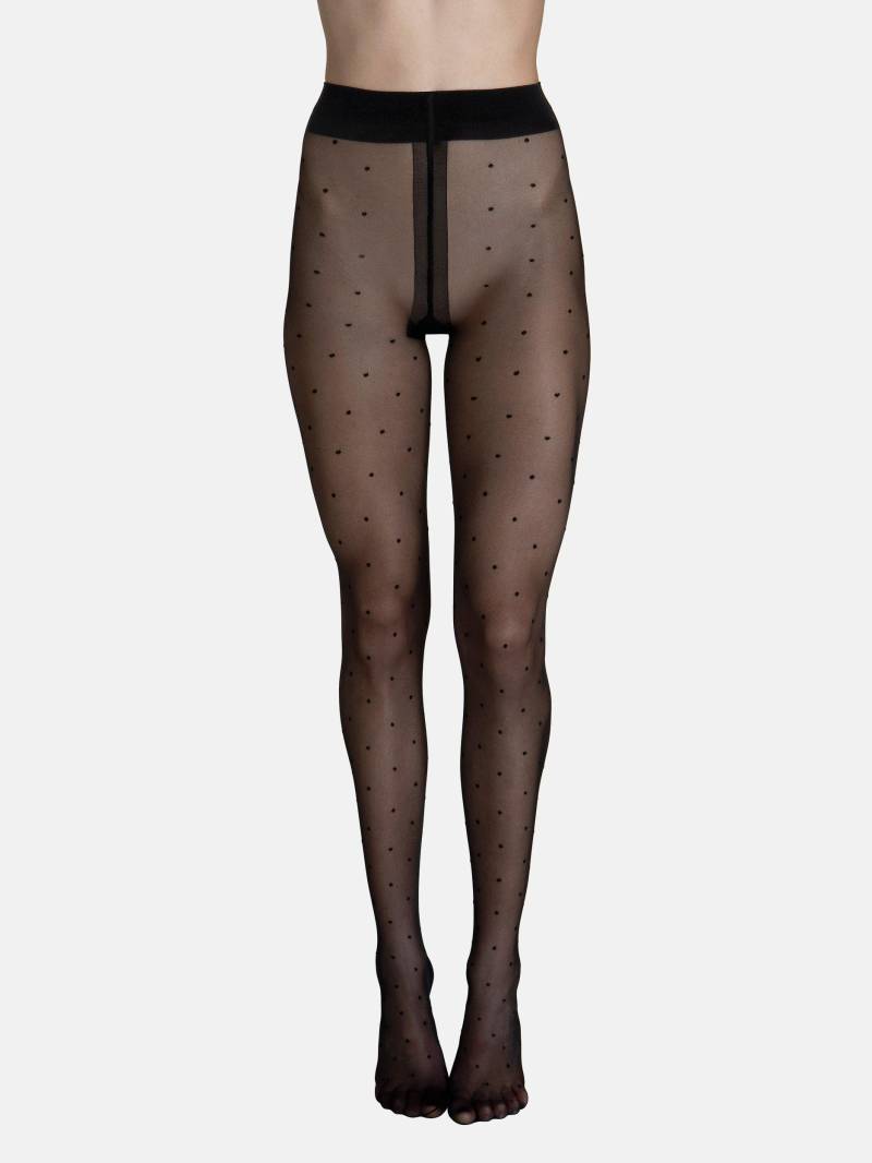 Strumpfhose 20 Den Mit Punkten Fashion Dots Damen Schwarz S von Lisca