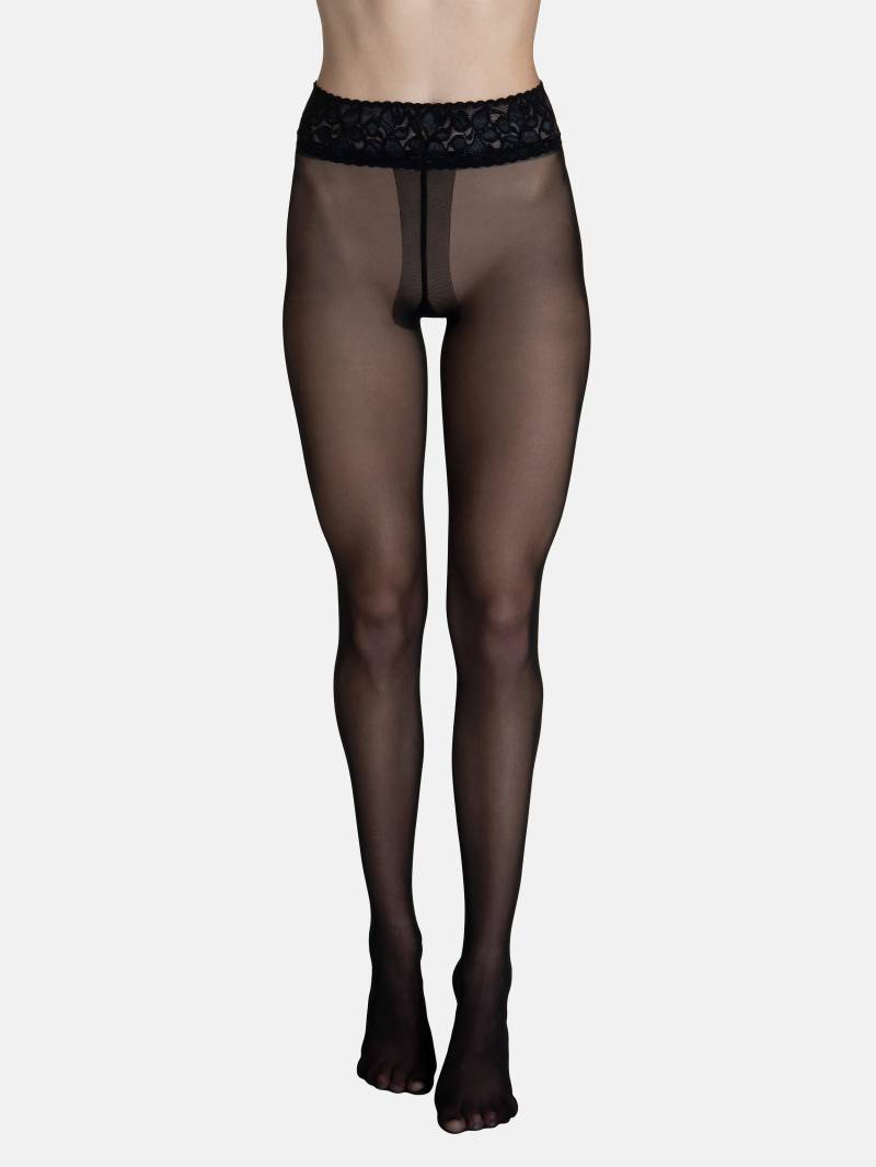 Strumpfhose 30 Den Transparenter Ziergürtel Selection Damen Schwarz S/M von Lisca