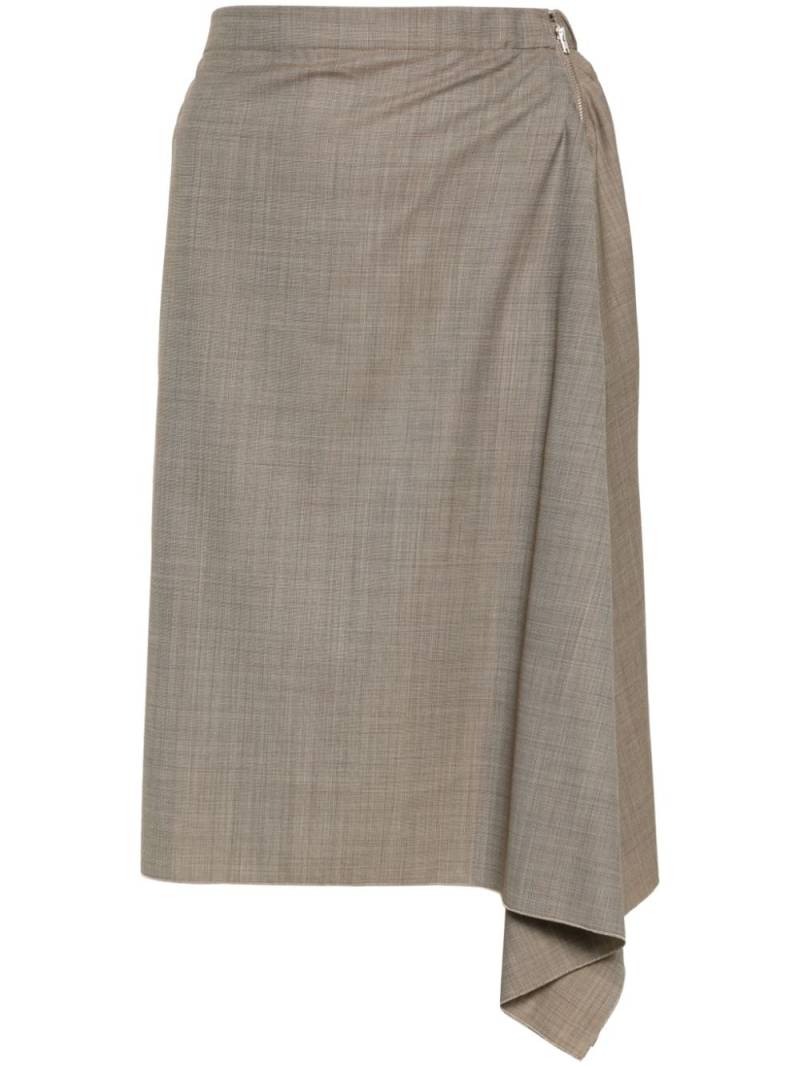 Litkovskaya asymmetric midi skirt - Neutrals von Litkovskaya