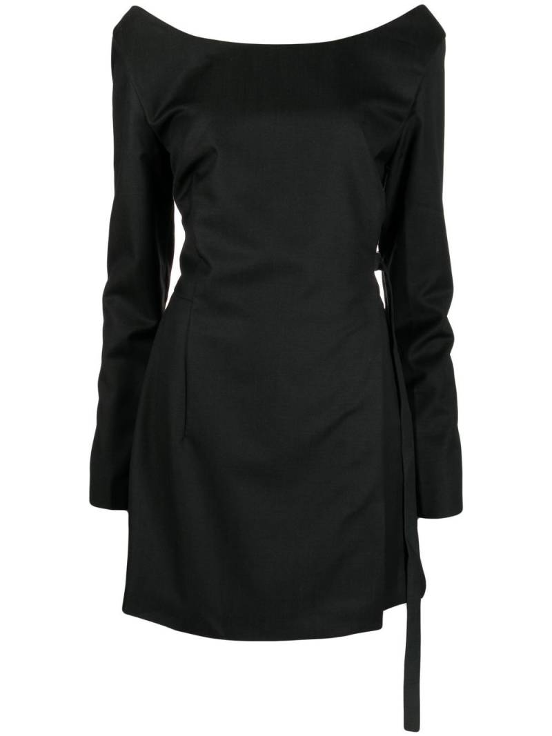 Litkovskaya boat-neck long-sleeve wrap dress - Black von Litkovskaya