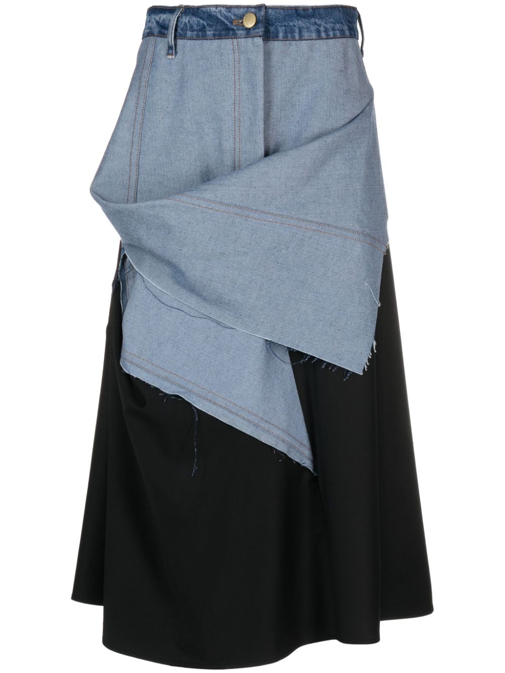 Litkovskaya layered A-line midi skirt - Black von Litkovskaya