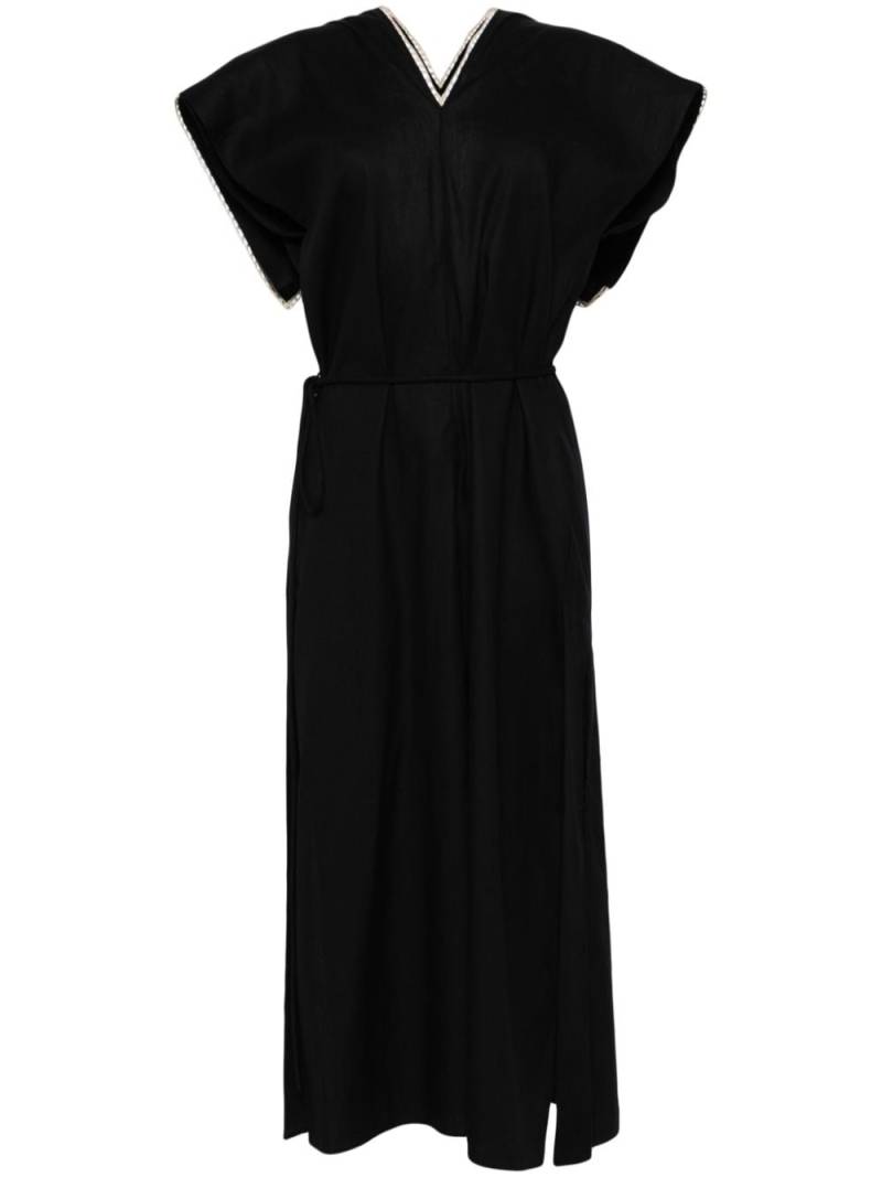 Litkovskaya whipstich-trim midi dress - Black von Litkovskaya