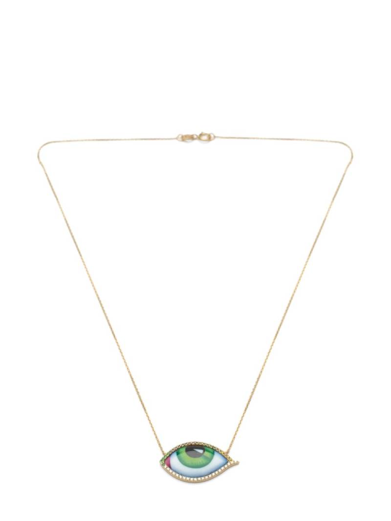 Lito 14kt yellow gold Grand Vert diamond and tsavorite necklace von Lito