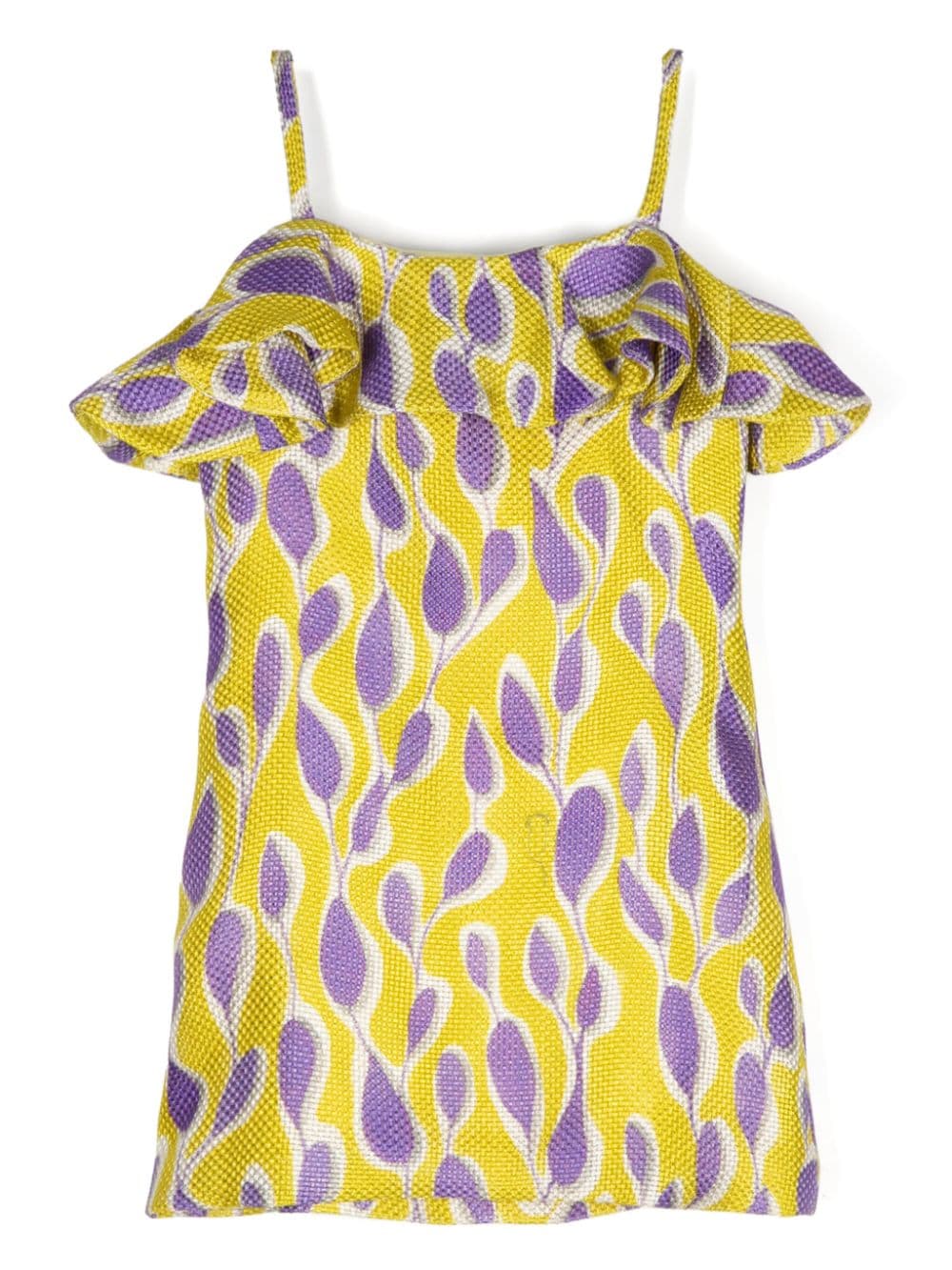 Little Bambah patterned-jacquard spaghetti-straps dress - Yellow von Little Bambah