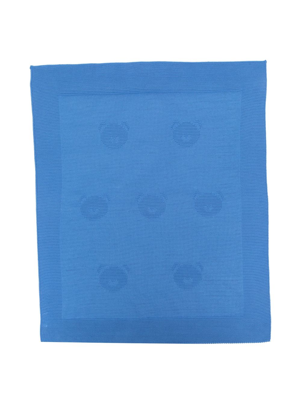 Little Bear bear-motif cotton blanket - Blue von Little Bear