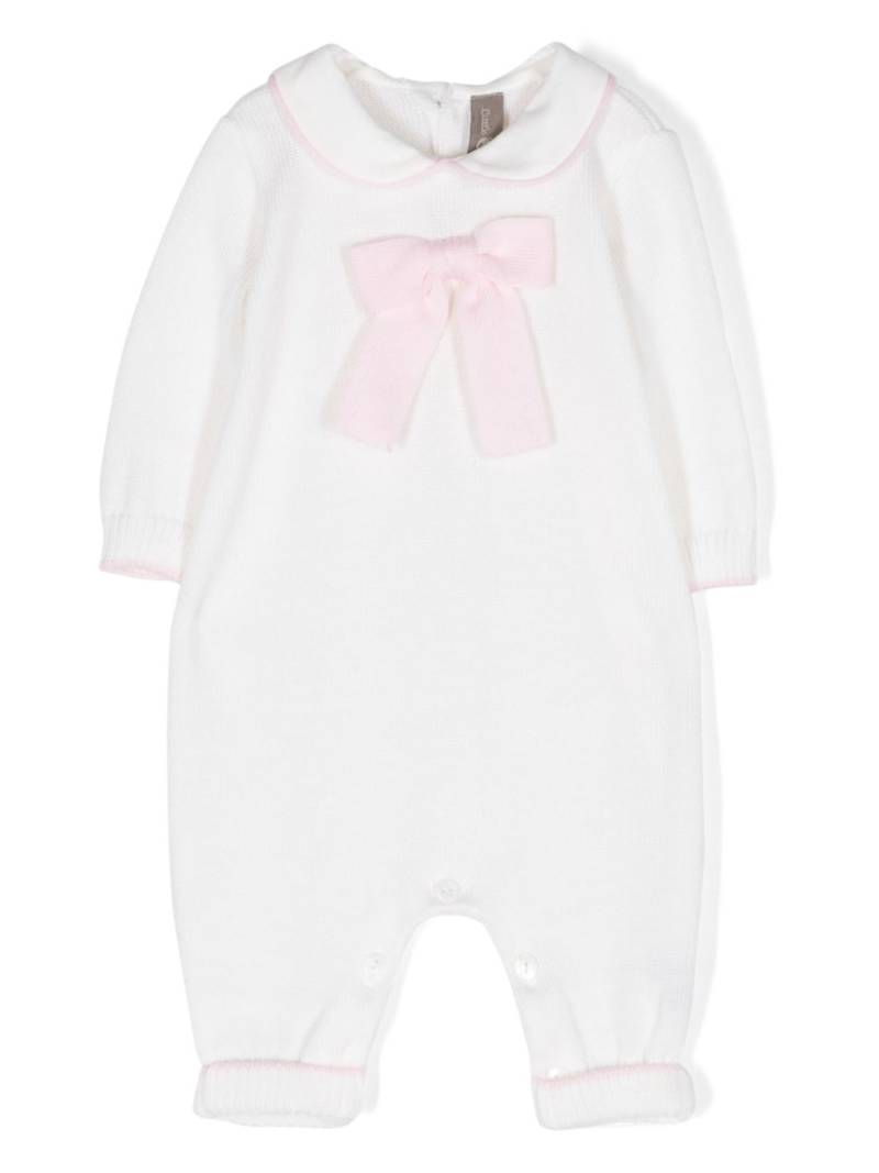 Little Bear bow-detail knitted romper - Neutrals von Little Bear