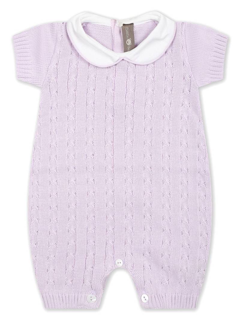 Little Bear cable-knit cotton romper - Purple von Little Bear