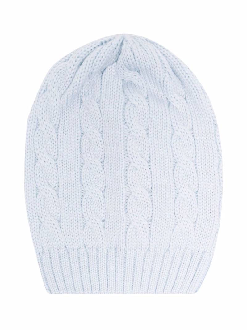 Little Bear cable-knit virgin wool beanie - Blue von Little Bear