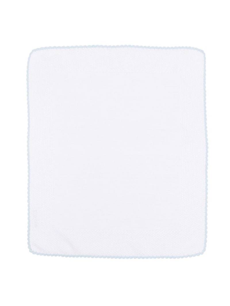 Little Bear contrasting-trim cotton blanket - White von Little Bear