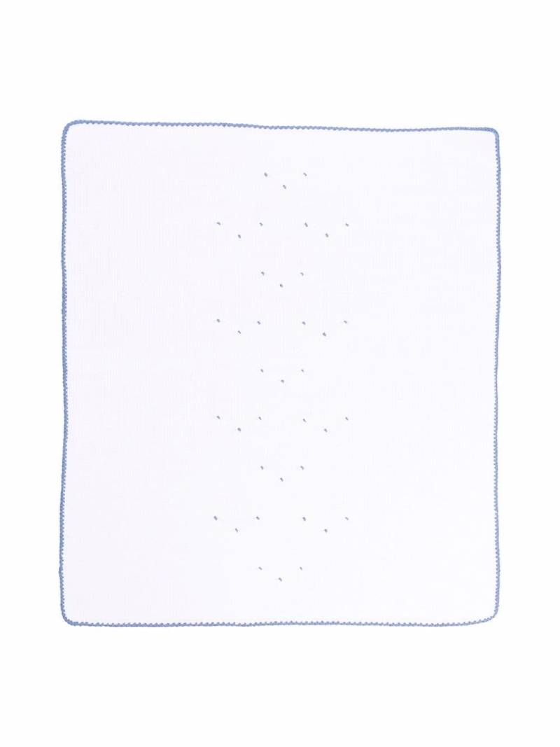 Little Bear embroidered cotton blanket - White von Little Bear