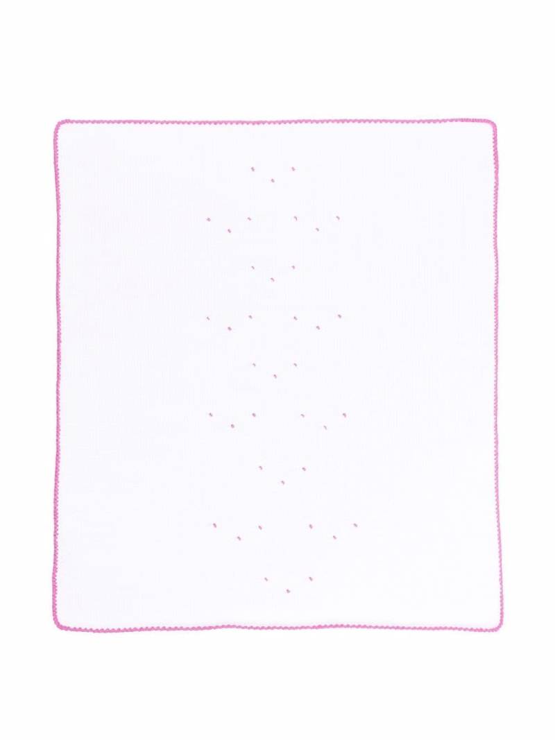 Little Bear embroidered cotton blanket - White von Little Bear