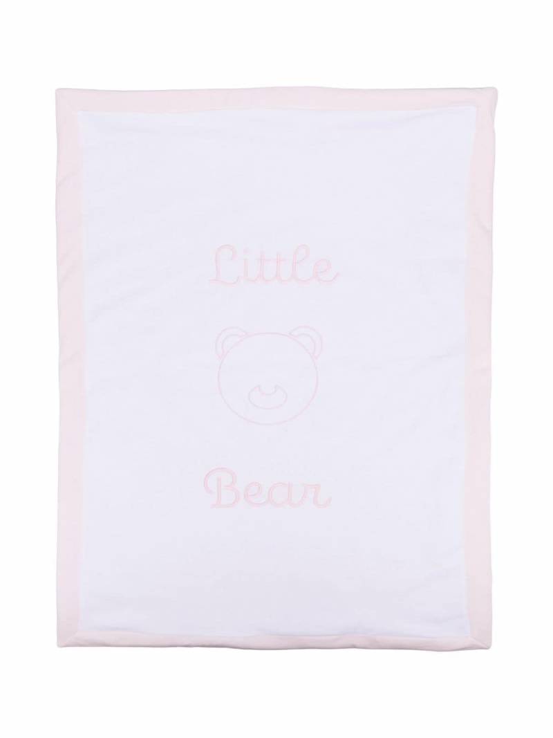 Little Bear embroidered-logo blanket - White von Little Bear