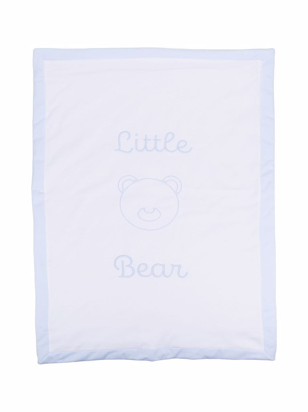 Little Bear embroidered-logo blanket - White von Little Bear