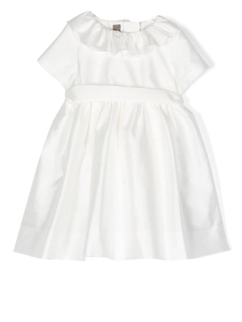 Little Bear frilled-collar short-sleeve dress - White von Little Bear