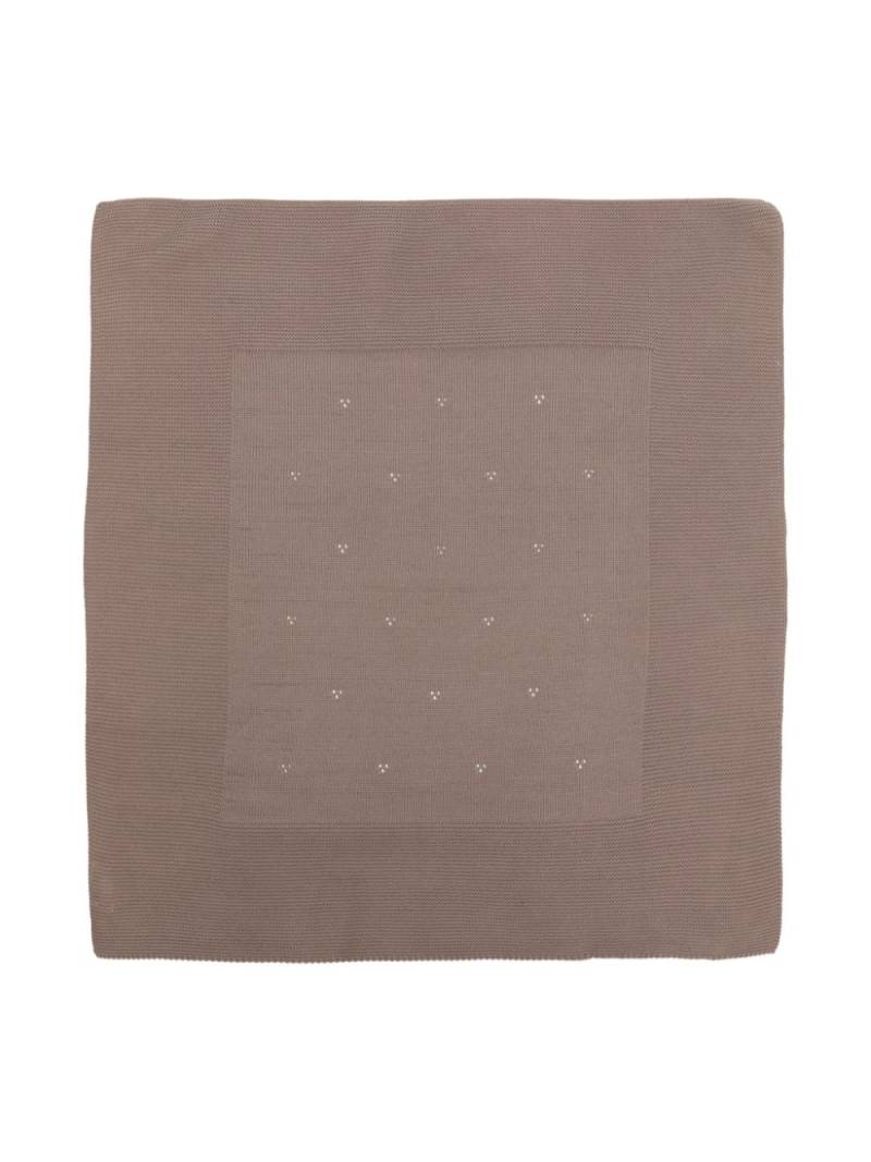 Little Bear pointelle-knit cotton blanket - Brown von Little Bear