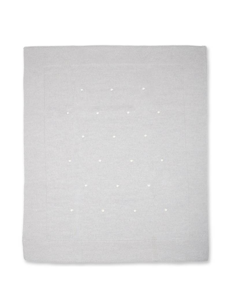 Little Bear polka dot-embroidery blanket - Grey von Little Bear