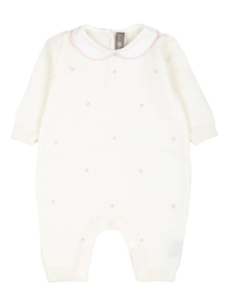 Little Bear polka dot-embroidery romper - White von Little Bear