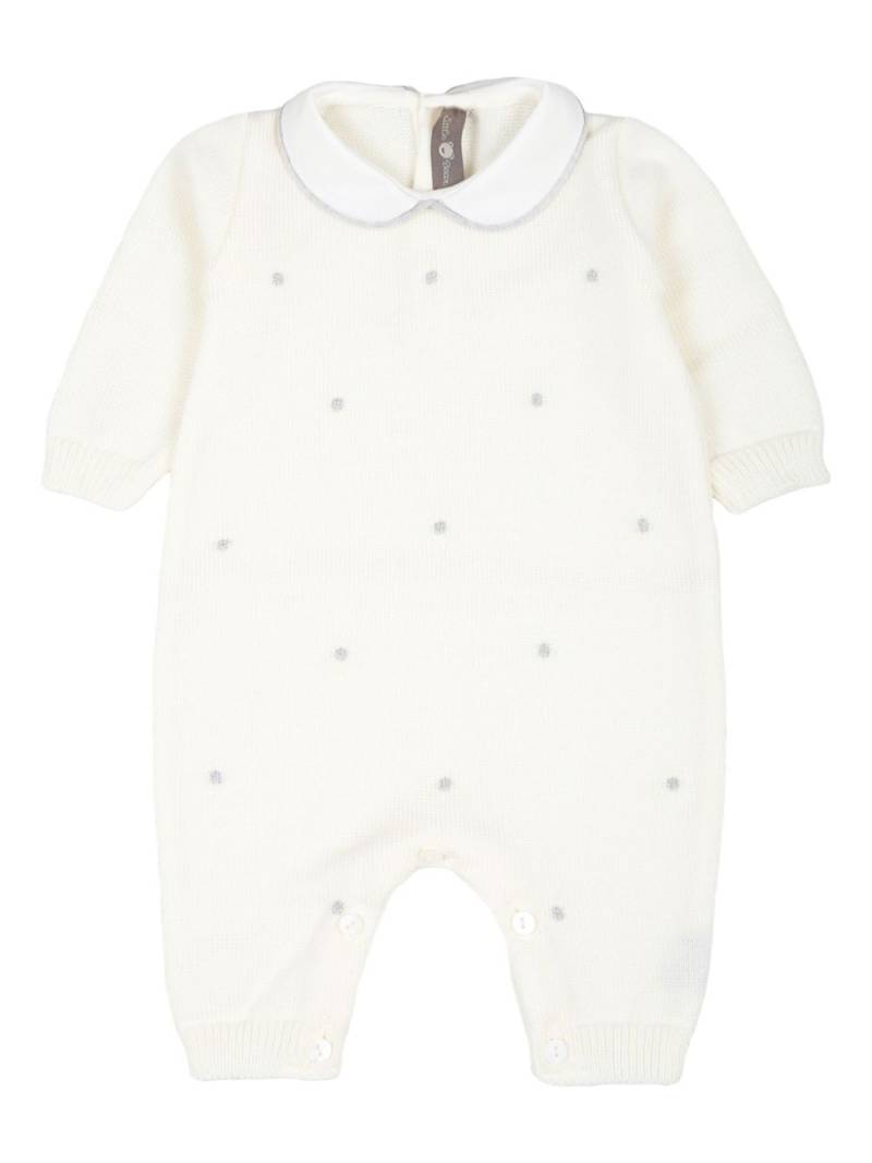 Little Bear polka dot-embroidery romper - White von Little Bear