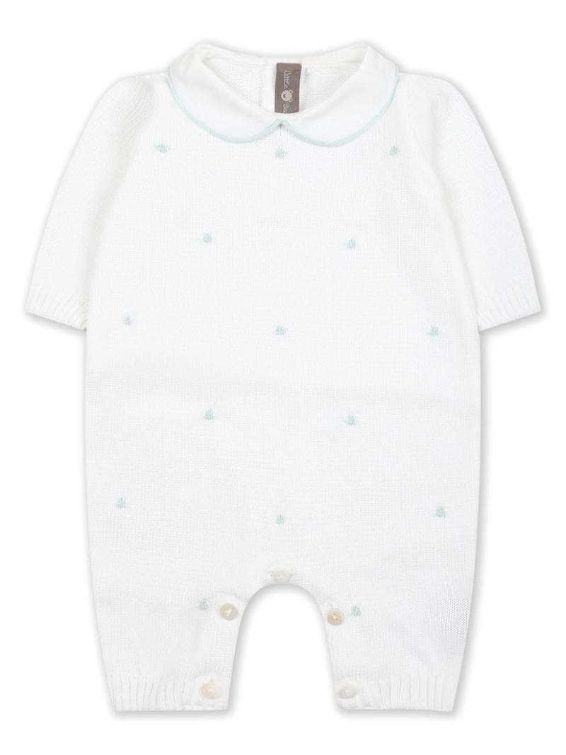 Little Bear polka dot knitted romper - White von Little Bear