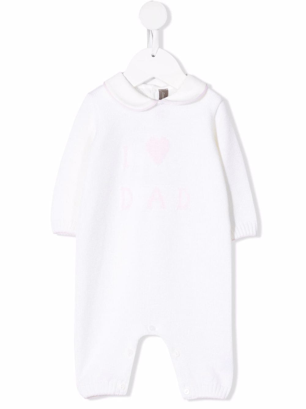 Little Bear slogan-print wool romper - White von Little Bear