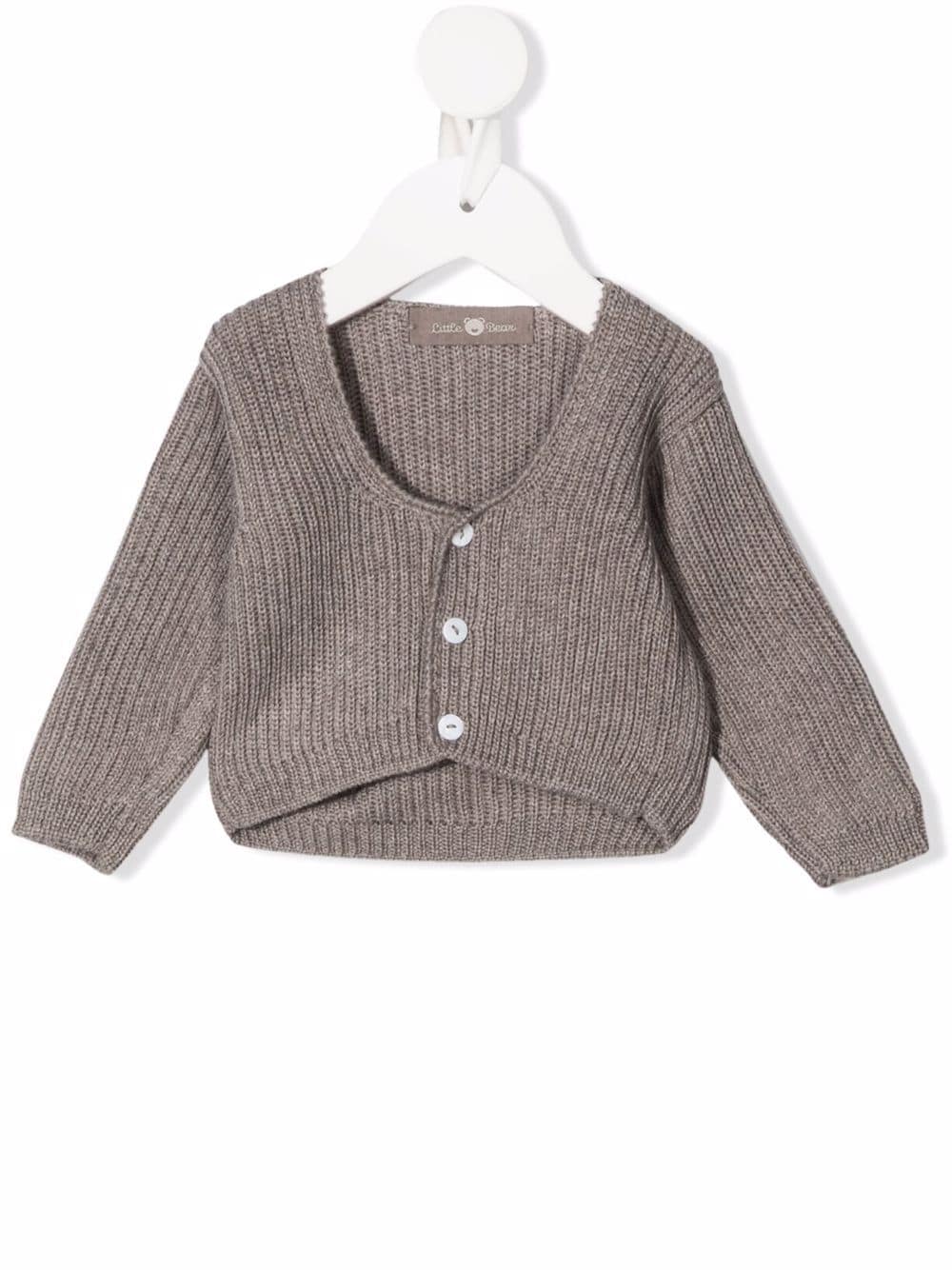 Little Bear stone wool cardigan - Neutrals von Little Bear