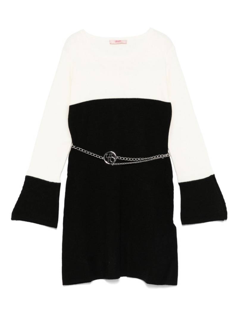 Liu Jo Kids belted knitted dress - Black von Liu Jo Kids