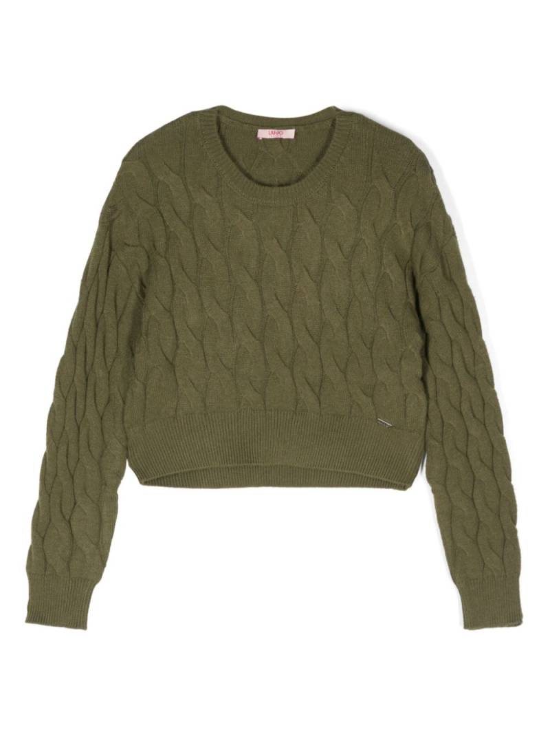 Liu Jo Kids cable-knit jumper - Green von Liu Jo Kids