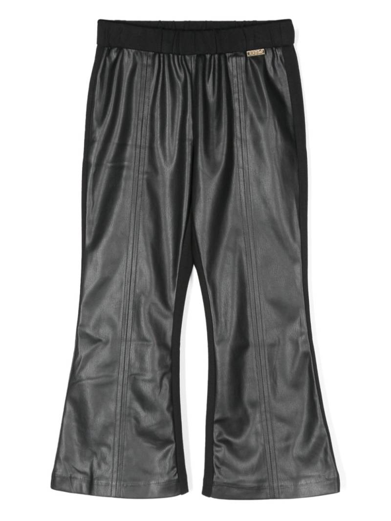 Liu Jo Kids coated-finish trousers - Black von Liu Jo Kids