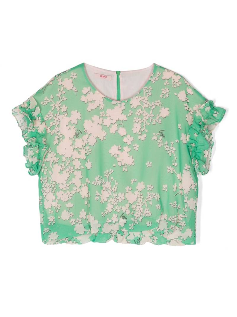 Liu Jo Kids floral-print crepe blouse - Green von Liu Jo Kids