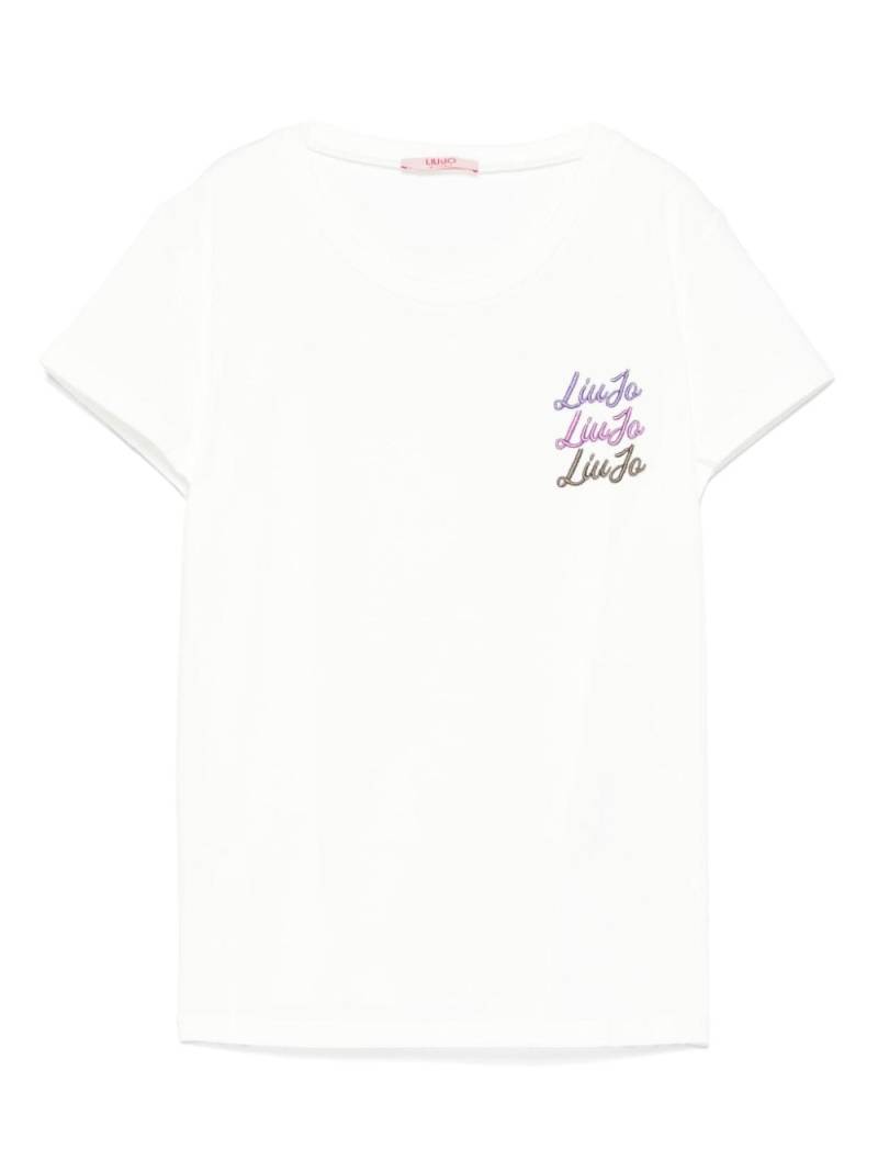 Liu Jo Kids logo-embroidered T-shirt - White von Liu Jo Kids