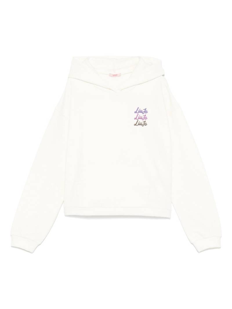 Liu Jo Kids logo-embroidered hoodie - White von Liu Jo Kids