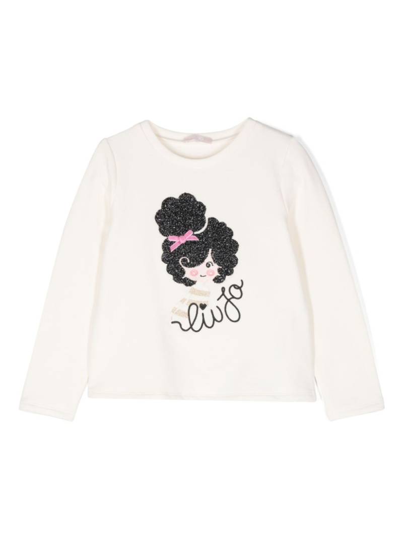 Liu Jo Kids logo-embroidered sweatshirt - Neutrals von Liu Jo Kids