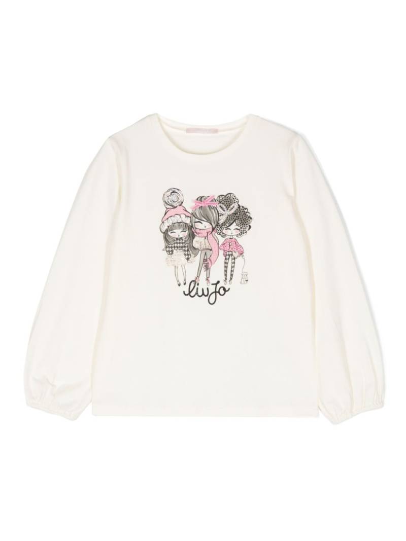 Liu Jo Kids logo-print sweatshirt - Neutrals von Liu Jo Kids