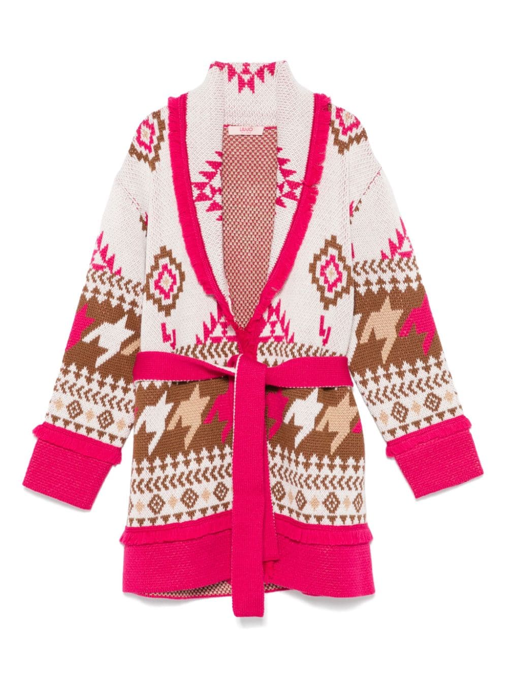 Liu Jo Kids pattterned-jacquard cardigan - Pink von Liu Jo Kids