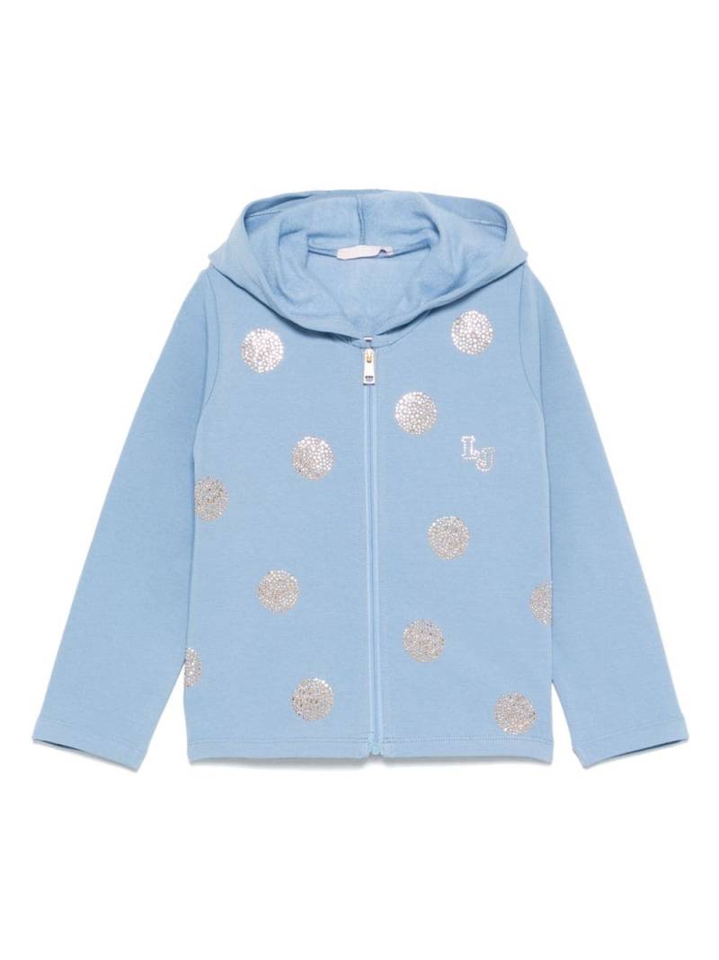 Liu Jo Kids rhinestone-embellished hoodie - Blue von Liu Jo Kids