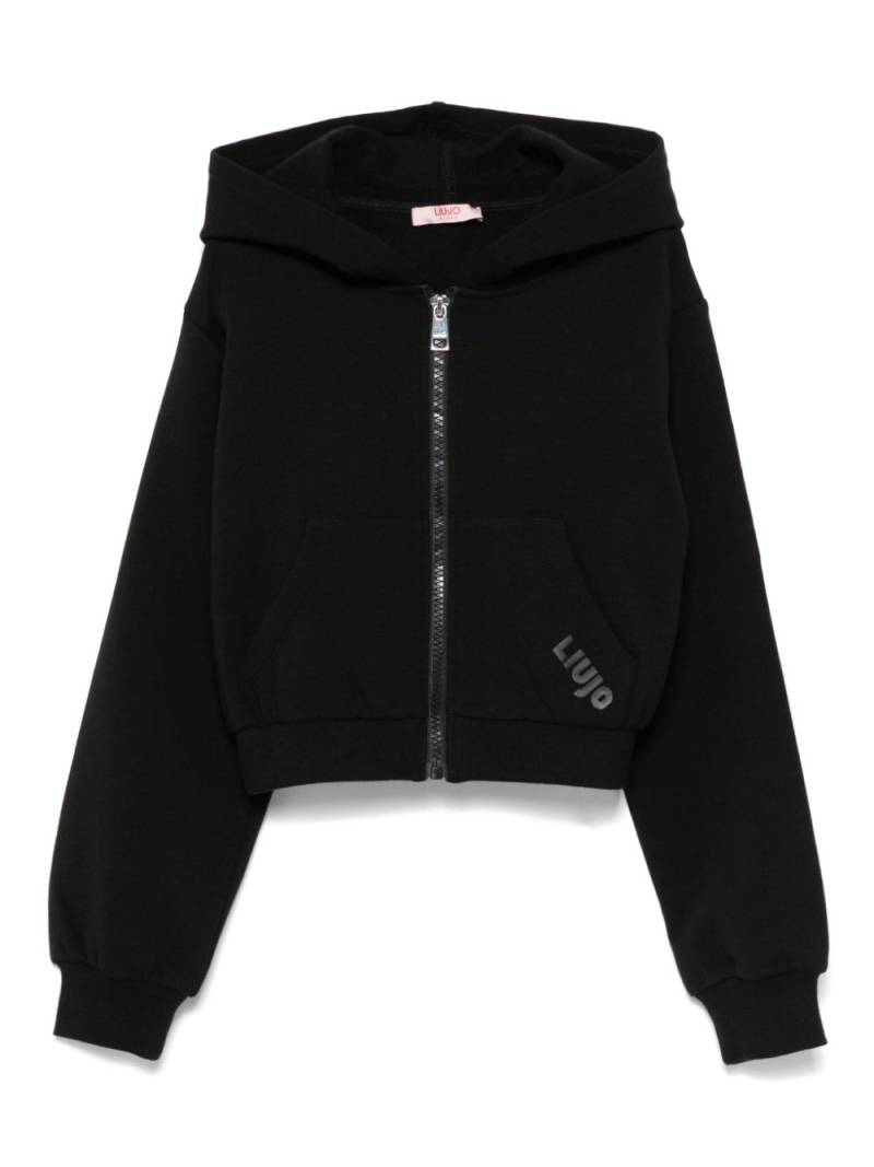 Liu Jo Kids rubberised-logo hoodie - Black von Liu Jo Kids