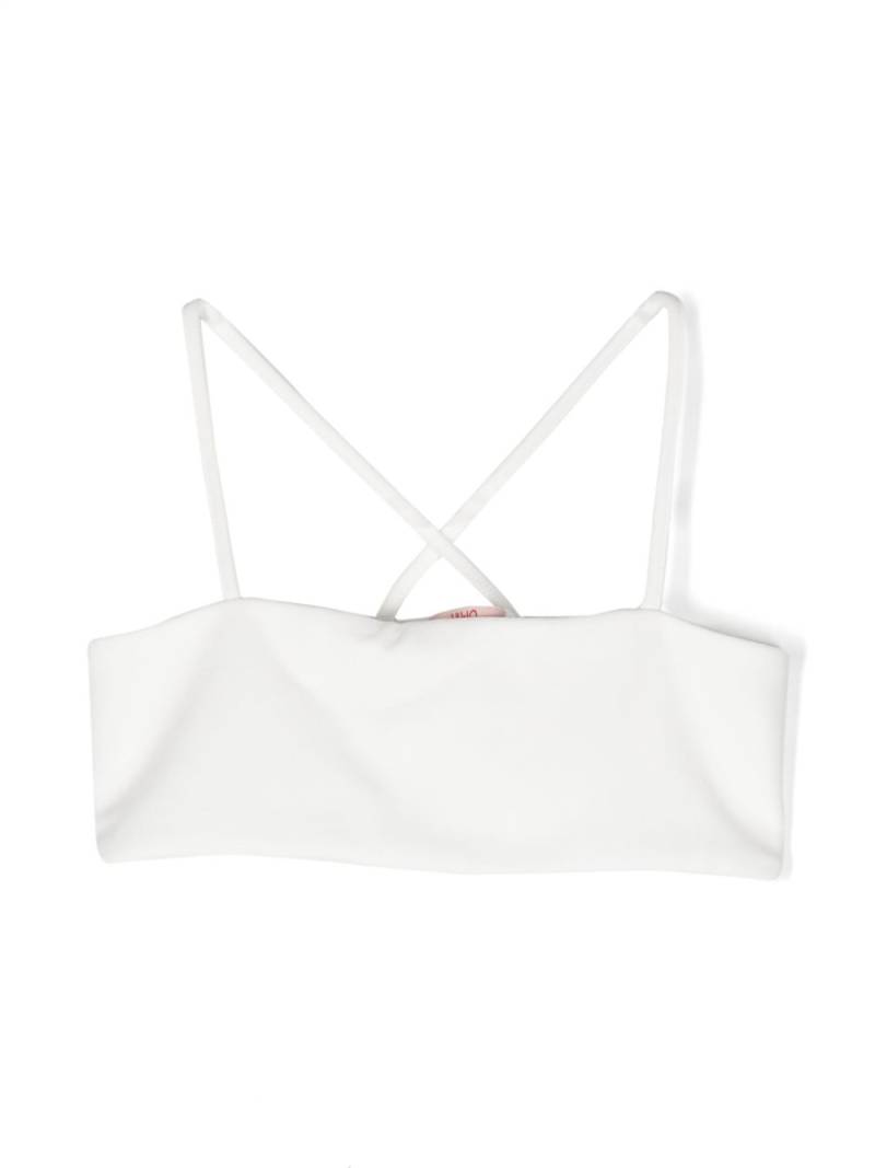 Liu Jo Kids square-neck crepe crop top - White von Liu Jo Kids