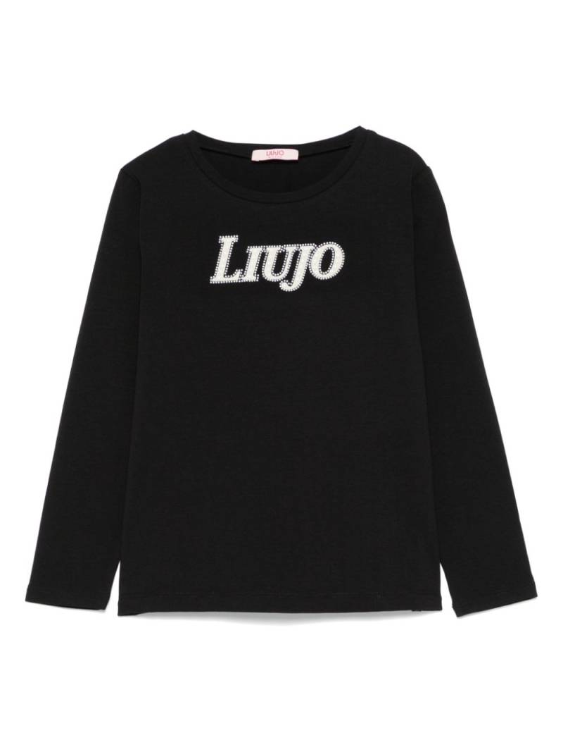 Liu Jo Kids studded-logo T-shirt - Black von Liu Jo Kids