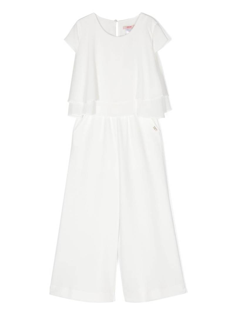 Liu Jo Kids wide-leg crepe jumpsuit - White von Liu Jo Kids