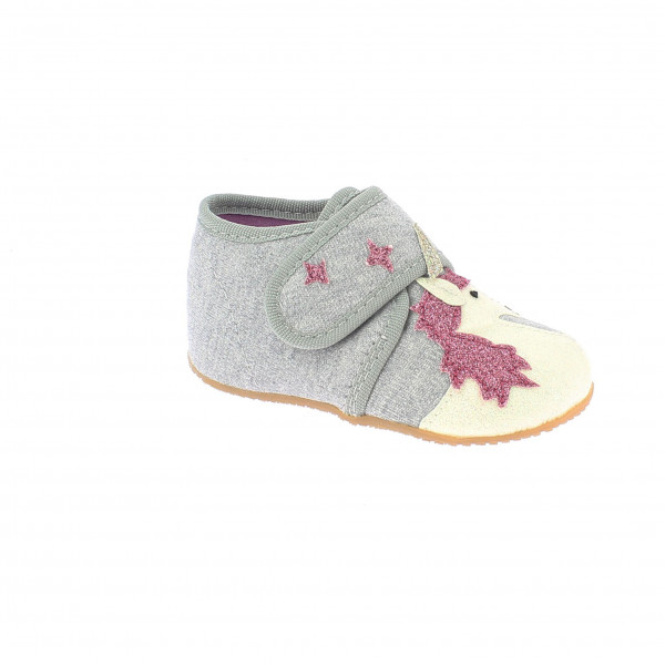 Living Kitzbühel - Baby's Klettschuh Einhorn & Regenbogen - Hüttenschuhe Gr 20 grau von Living Kitzbühel