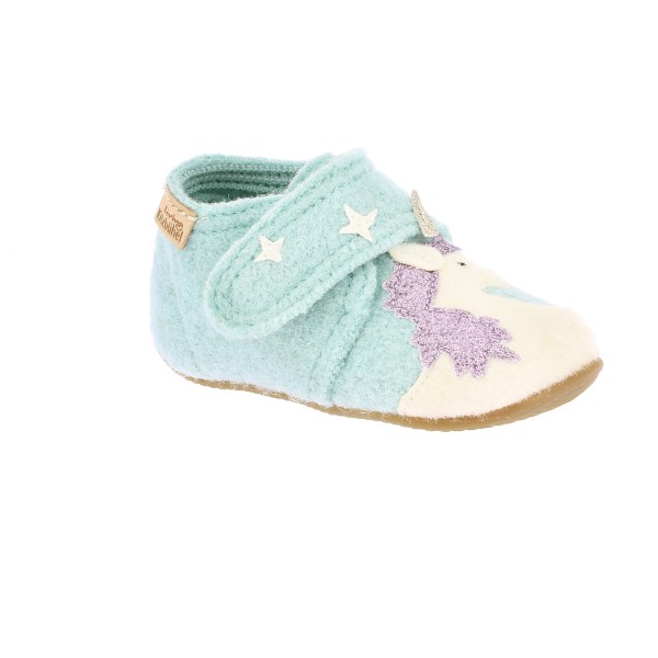 Living Kitzbühel - Baby's Klettschuh Einhorn & Stern - Hüttenschuhe Gr 18 grau von Living Kitzbühel