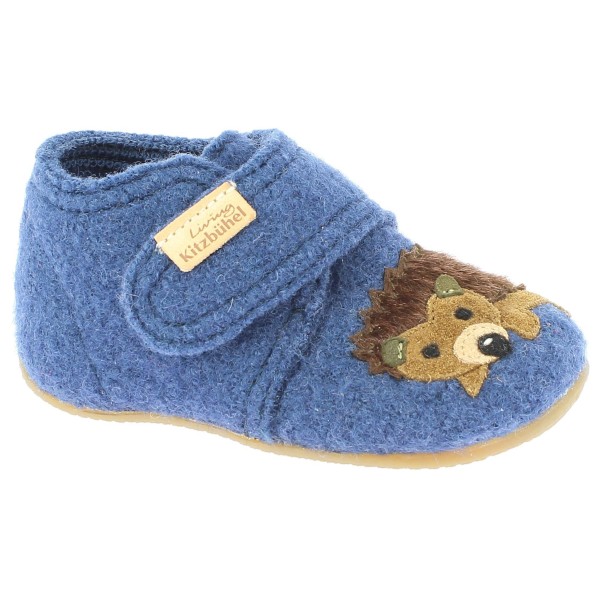 Living Kitzbühel - Baby's Klettschuh Igel und Pilz - Hüttenschuhe Gr 20;22;23;24;26;27;28;30 blau von Living Kitzbühel