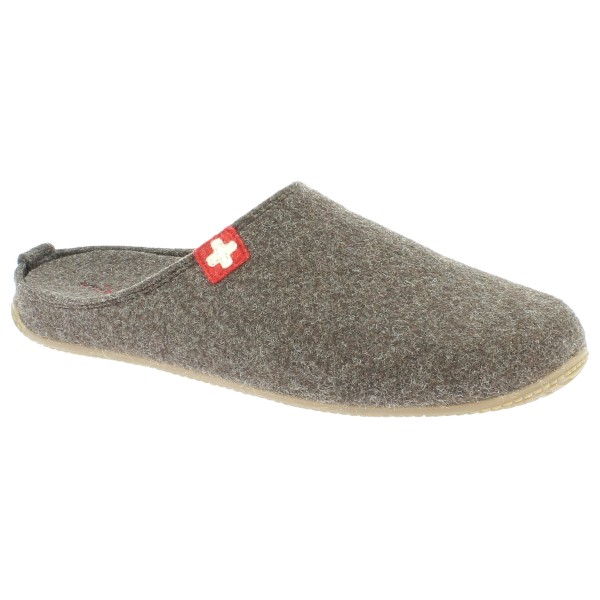 Living Kitzbühel - Filzpantoffel Schweizer Kreuz No. 3886 - Hüttenschuhe Gr 36 grau von Living Kitzbühel