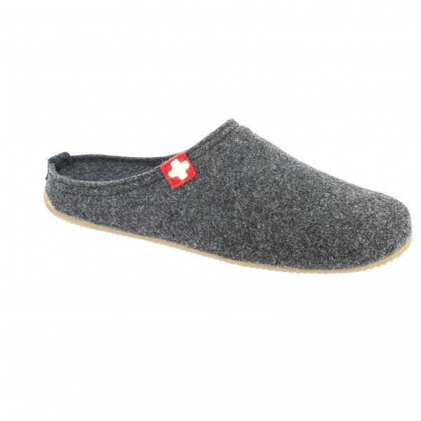 Living Kitzbühel - Filzpantoffel Schweizer Kreuz No. 3886 - Hüttenschuhe Gr 36 grau von Living Kitzbühel