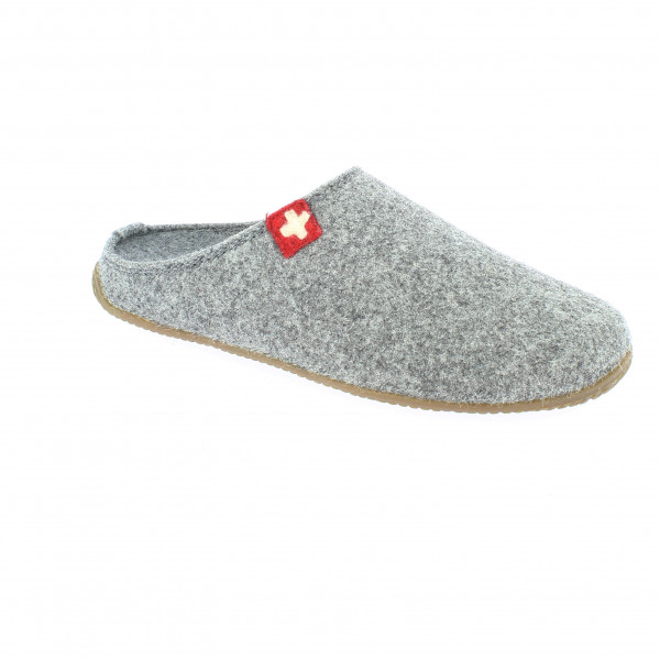 Living Kitzbühel - Filzpantoffel Schweizer Kreuz No. 3886 - Hüttenschuhe Gr 44 grau von Living Kitzbühel