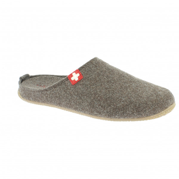 Living Kitzbühel - Filzpantoffel Schweizer Kreuz No. 3886 - Hüttenschuhe Gr 44 grau von Living Kitzbühel