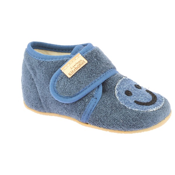 Living Kitzbühel - Kid's Babyklett Frottee Smiley - Hüttenschuhe Gr 18 grau von Living Kitzbühel