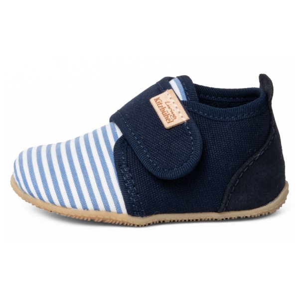 Living Kitzbühel - Kid's Babyklett Sigi Streifchen - Hüttenschuhe Gr 22 blau von Living Kitzbühel